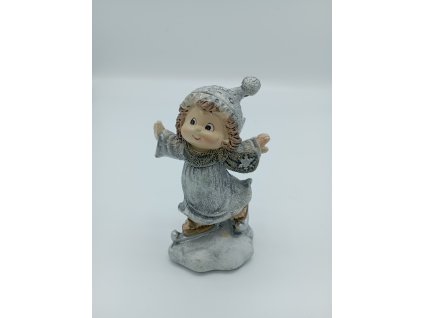 Andílek na bruslích šedo-stříbrné