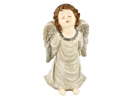FIGURKA  ANDĚL ŘASENÉ ŠATY VELKÁ KŘÍDLA - 26CM
