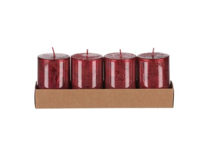 SVÍČKA SADA 4X VÁLEC 45 X 70 RED