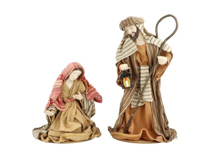 Komplet 5ti figurek svatá rodina + kráva + osel