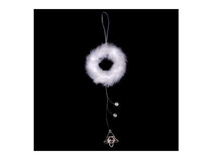 Deko vánoční kolo plyš white