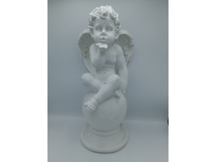 Anděl na kouli pusa přes dlaň, plast