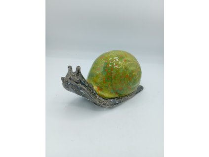 velký šnek  30cm hnědo zelený