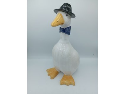 husa velká stojící s modrou mašlí 42cm