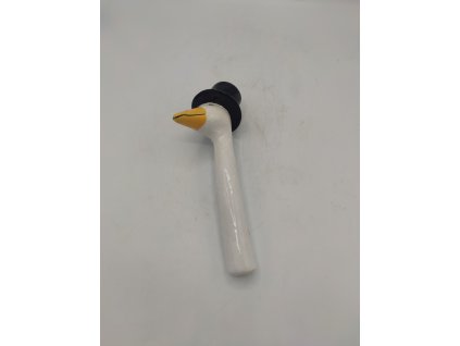 Husí krk bílý s cylindrem a kravatou, 22cm