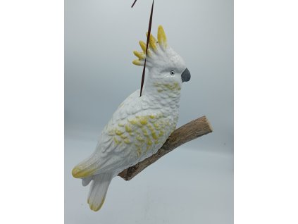 KAKADU BÍLÝ NA HOUPAČCE, 34CM, MRAZUVZD.