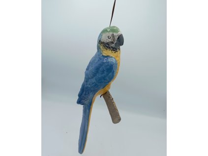 papoušek na zavěšení modrý 39cm mrazuvzdorný