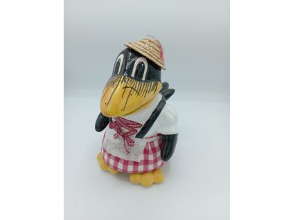 Havran, bílo-červený, dirndl, 26cm