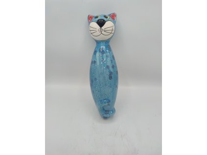 Kočka na tyči, černá, žlutě kropenatá, 30cm