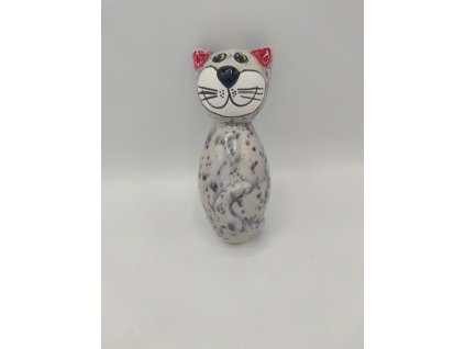 Kočka na tyči, béžová, 17cm