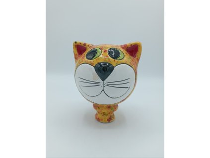 Kočičí hlava na tyči, 14cm, žlutá