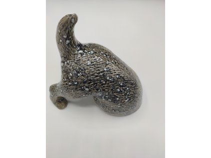 Pes hrabající, 20cm, šedo-bílý