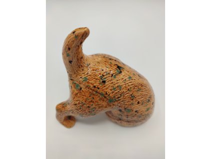 Pes hrabající, 20cm, oranžový, fleky