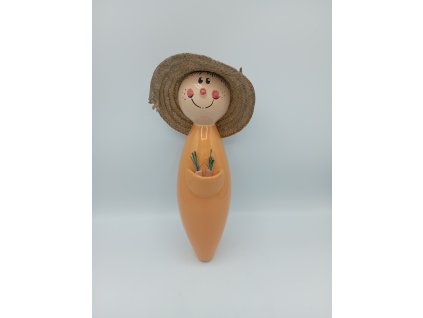 Zahradník na tyči slaměný klobouk, 30cm, žlutý