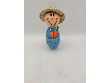 Zahradník na tyči, sv. modrý fleky, 17cm