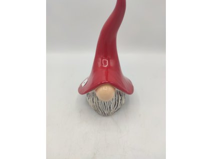 Hlava trpaslíka, vysoký klobouk, 24cm, MIX hnědá modrá, mrazuvzdorný