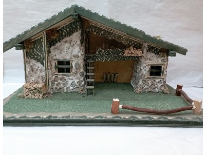 Betlém dům, se dřevem u zdi, velký 70cm