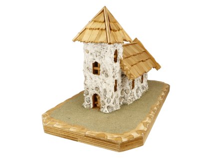 Betlém kostel, malý, tmavě hnědá střecha