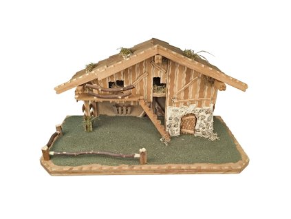 Betlém dům 06, dveře vpravo, schody vlevo, dřevo, červené