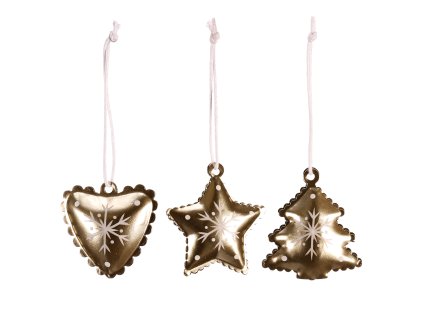 Rolničky stromek/srdce malé zlaté