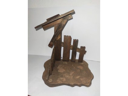 DŘEVĚNÝ ROHOVÝ PLOT S PŘÍSTŘEŠKEM - TMAVÝ