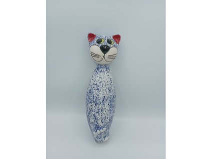 kočka na tyč 1.250°c  bílomodrá 30cm