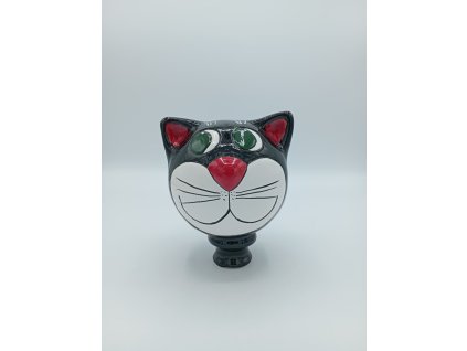 kočka hlava černá 25cm