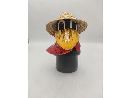 Havran na plot se šátkem, červený, 28cm