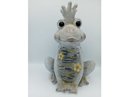 Žába plast s kytkou, 41cm