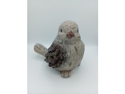 Pták plast imitace kámen, 25cm