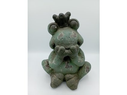 Žába plast sedící s korunkou, 5cm