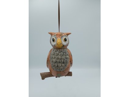 sova malá tlustá na zavěšení 9cm