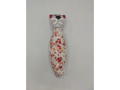 Kočka na tyči bílo-červená 30cm