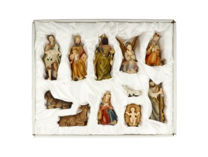 Figurky svaté rodiny, tří králů se zvířaty - sada 11 figurek