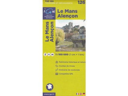 IGN 126 LE MANS, ALENCON 1:100TIS.