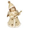 FIGURKA ANDĚL ZIMNÍ S HVĚZDAMI A LOUTNOU - LED LAMPA - 17CM
