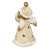Anděl zimní s hvězdami a loutnou LED lampa 17cm