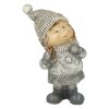 FIGURKA  DÍTĚ HLAVA NAHORU ŠEDO,STŘÍBRNÉ - 12CM