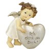 FIGURKA  ANDÍLEK SE STŘÍBRNÝM SRDCEM - 11,5CM