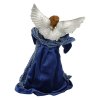 Anděl látkový modré šaty špic na strom 29cm