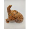 Pes hrabající, 20cm, oranžový, fleky