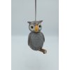 sova malá tlustá na zavěšení 12cm