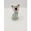 Kočka sedící, světle zelená, 14cm, 1250°C