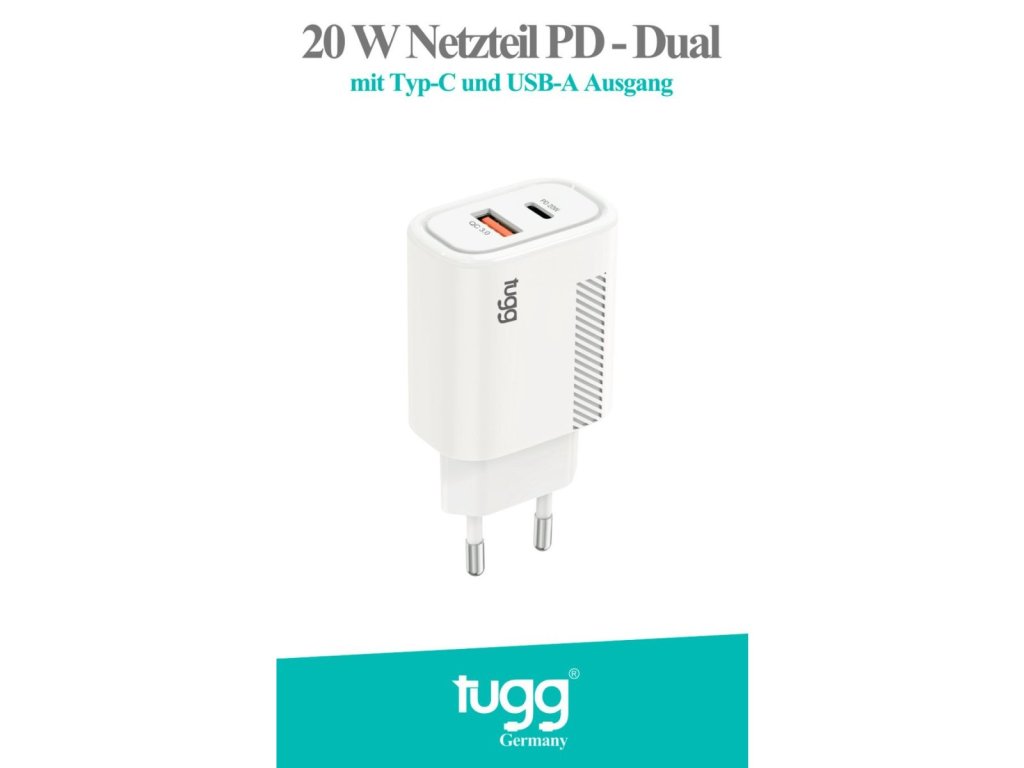 Tugg 20W PD-Dual with Type-C and USB-A output