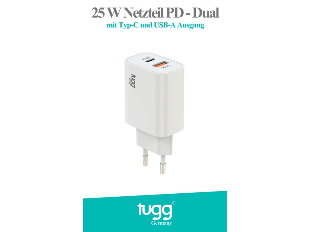 Tugg 25W PD-Dual with Type-C and USB-A output