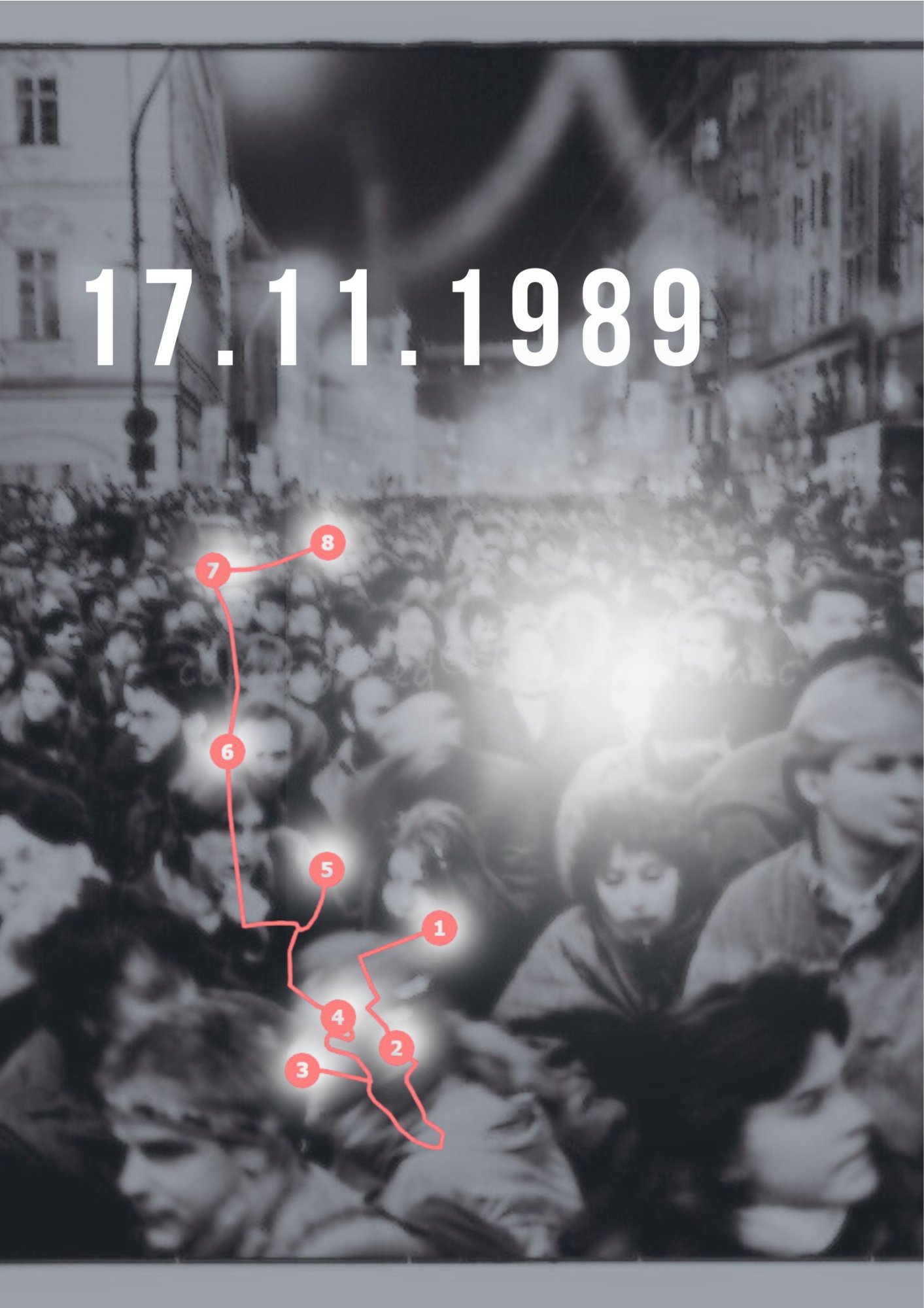 Mapa pochodu 17.11.1989