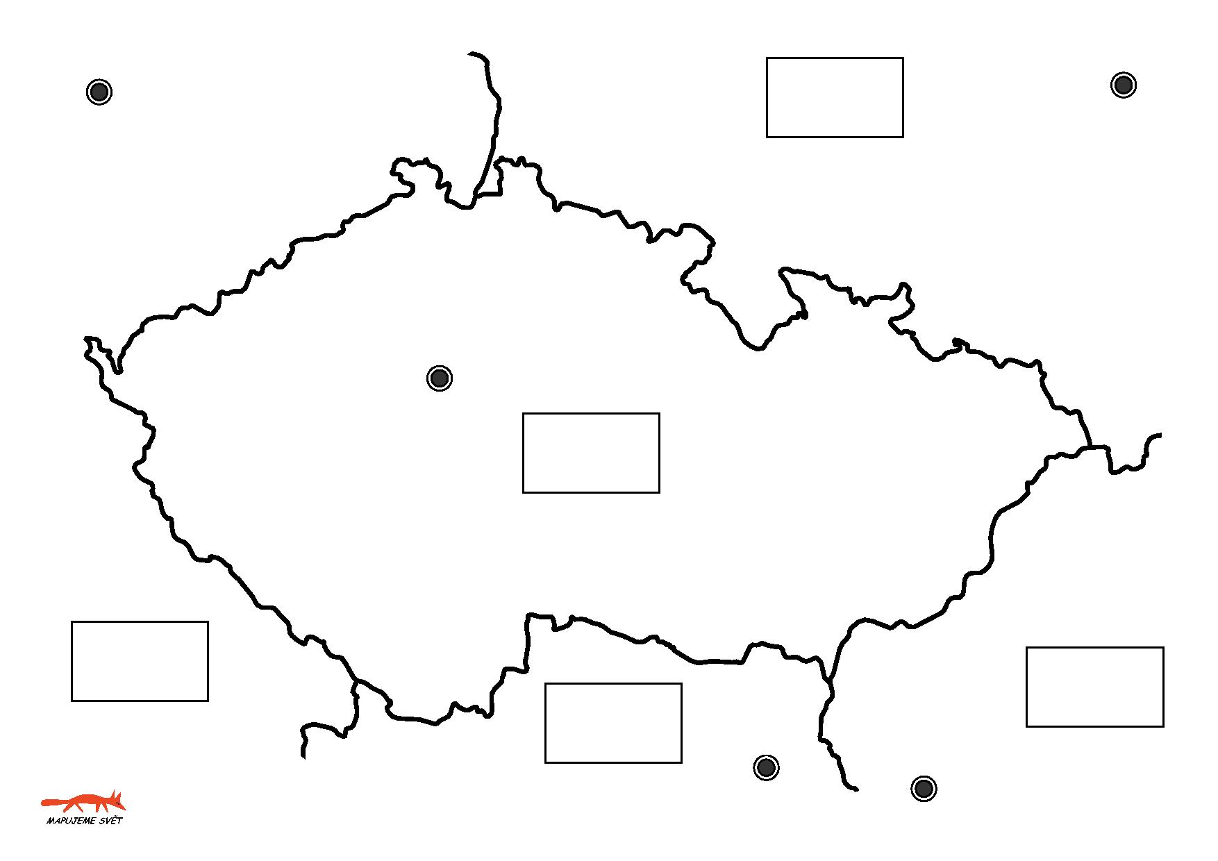 Slepá mapa Česka a okolních států