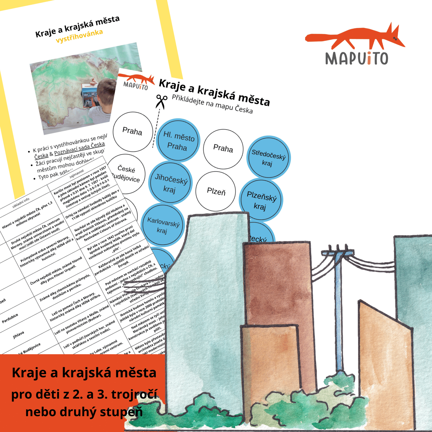 Hledáme krajská města na mapě Česka