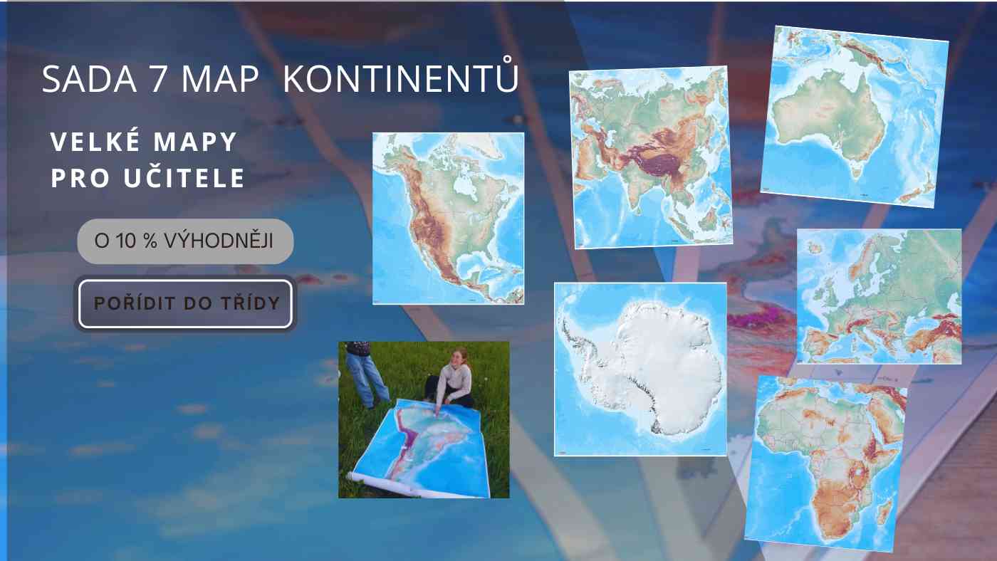 Sedm map kontinentů pro školy o 10 % výhodněji MAPUiTO