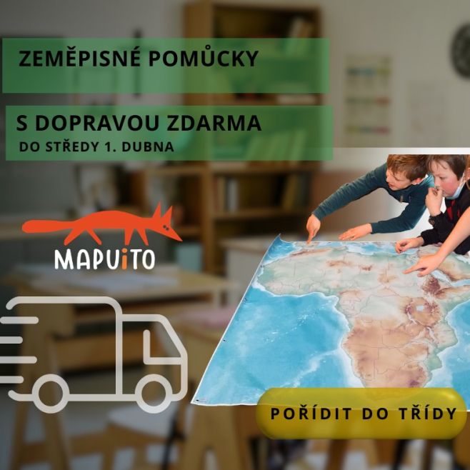 Mapa, která vtáhne do objevování 🌍 Velkoformátové mapy MAPUiTO jsou vhodné pro skupinovou práci, prezentace i samostatné...